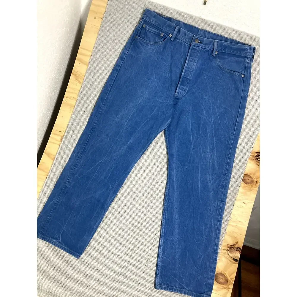 Levi's 501 XX Jeans Mens 40X30 Ice Blue Marbled Regular Straight Button‎ Fly